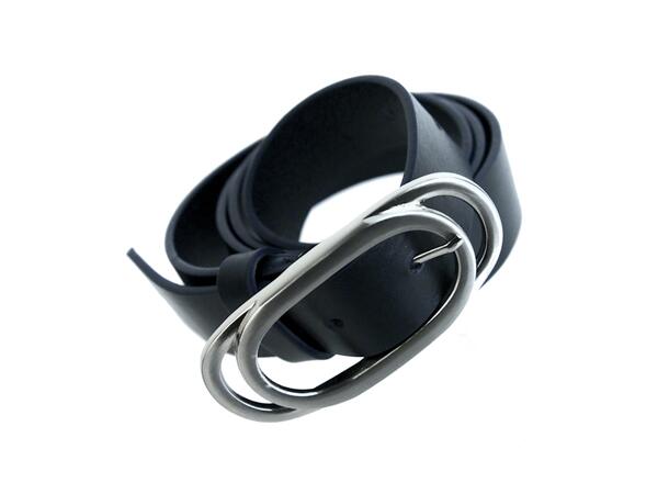 Belte, 3cm m/oval spenne   blå 